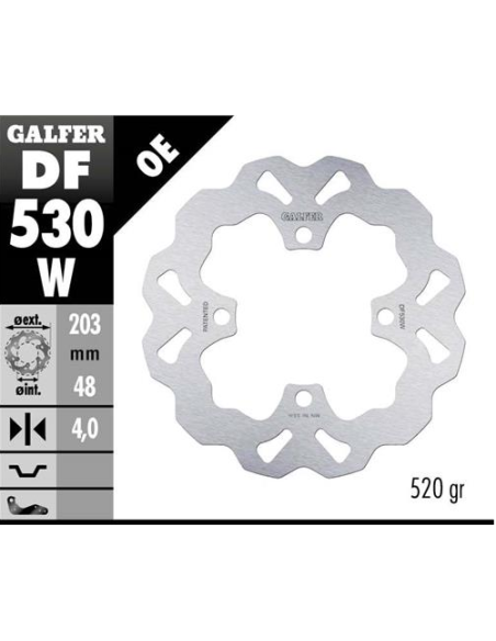 disco freno moto galfer wave fijo 203x4mm df530w