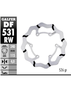 disco freno trasero galfer df531rw wave ranurado 240x4 mm yamaha yz fantic 6 tornillos o13
