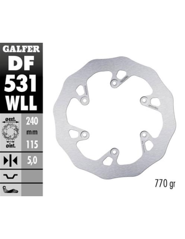 disco freno moto galder wave fijo solido df531wll