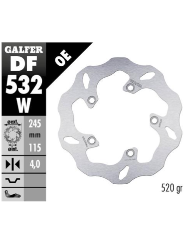 disco freno moto galfer wave fijo 245x4mm df532w
