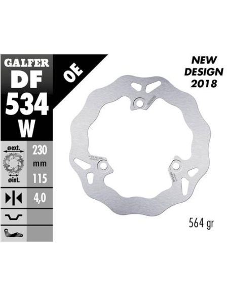 disco freno moto galfer wave fijo 230x4mm df534w