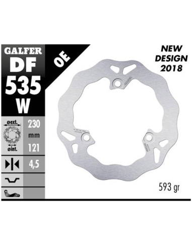 disco freno moto galfer wave fijo 230x4 5mm df535w