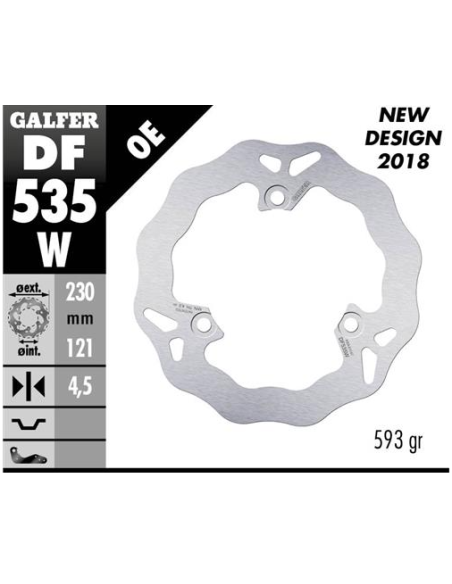 disco freno moto galfer wave fijo 230x4 5mm df535w