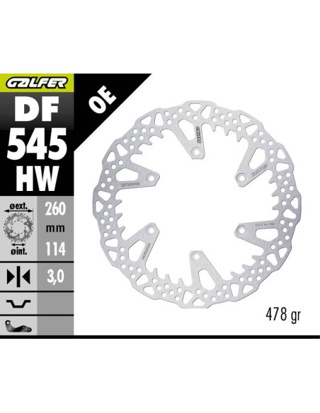 disco de freno delantero galfer ducati desmo 450 mx front