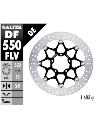 disco freno moto flotante galfer 320x5mm df550flv