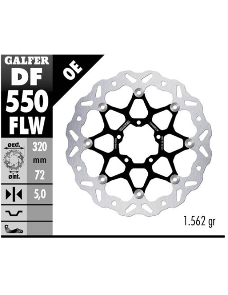 disco freno moto galfer wave flotante 320x5mm df55