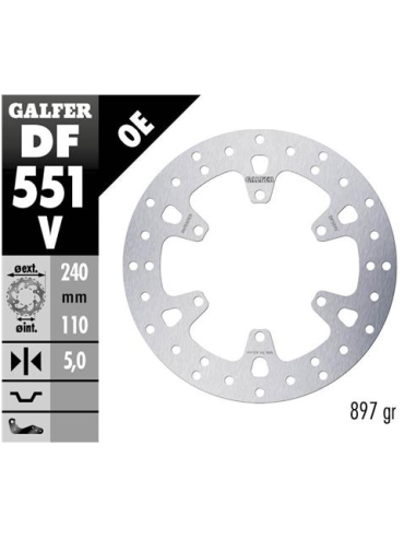 disco freno moto fijo galfer 240x5mm df551v
