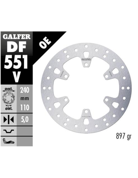 disco freno moto fijo galfer 240x5mm df551v