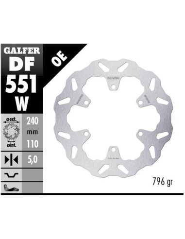 disco freno moto galfer wave fijo 240x5mmdf551w