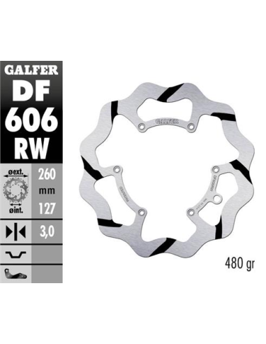 disco freno delantero wave galfer df606rw 260x3 mm 6 tornillos o143 ktm husqvarna gasgas