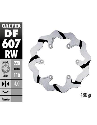 disco freno moto galder wave fijo 220x4mm df607rw