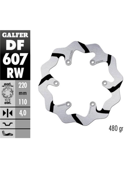 disco freno moto galder wave fijo 220x4mm df607rw