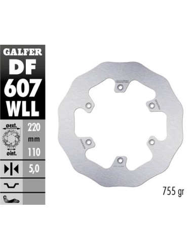 disco freno moto galder wave fijo solido df607wll