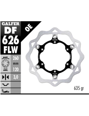 disco freno moto galfer wave flotante 260x3mm df62