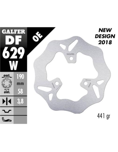 disco freno wave galfer df629w 190x3 8 mm 3 tornillos o80 yamaha aprilia piaggio