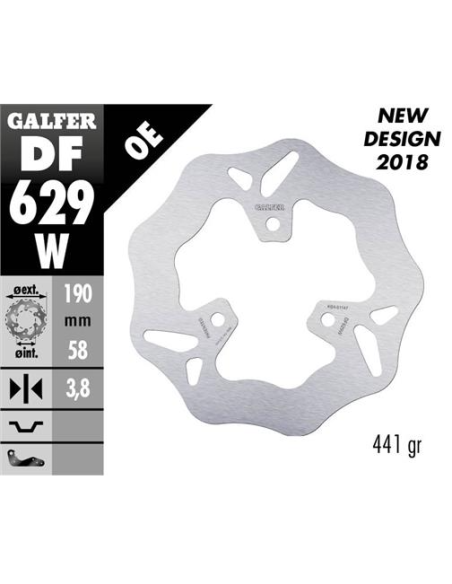 disco freno wave galfer df629w 190x3 8 mm 3 tornillos o80 yamaha aprilia piaggio