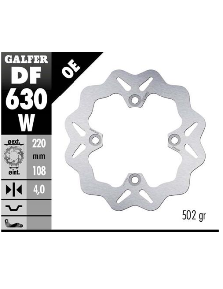 disco freno moto galfer wave fijo 220x4mm df630w