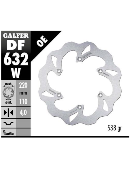 disco freno moto galfer wave fijo 220x4mm df632w