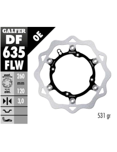 disco freno moto galfer wave flotante 260x3mm df63