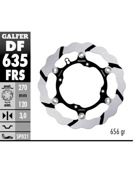 disco freno moto galfer wave flotante df635frs