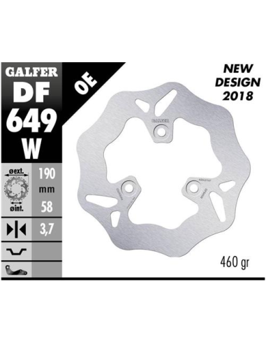 disco freno moto galfer wave fijo 190x3 8mm df649w