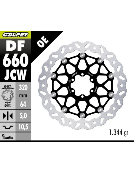 disco de freno delantero galfer df660jcw aprilia rs 660 rsv 1000