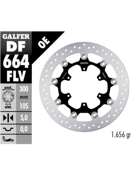 disco freno moto flotante galfer 300x5mm df664flv