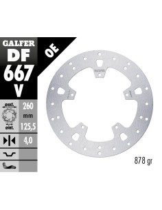 disco de freno galfer fijo redondo 260x4mm df667