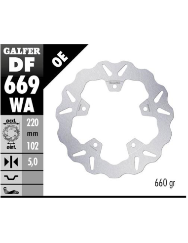 disco freno moto galfer wave fijo 220x5mm df669wa