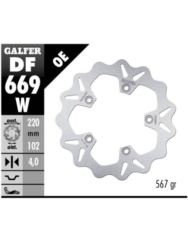 disco freno moto galfer wave fijo 220x4mm df669w