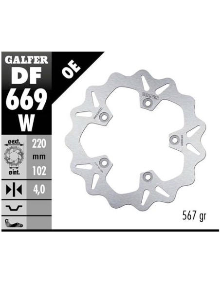 disco freno moto galfer wave fijo 220x4mm df669w