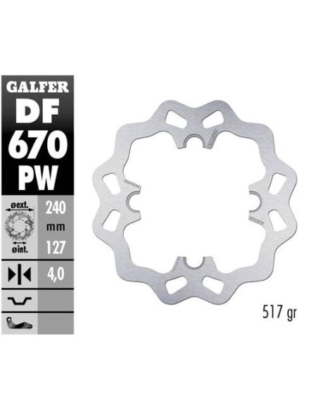 disco freno moto galfer wave fijo 240x4mm df670pw