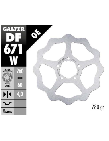 disco freno moto galfer wave fijo 260x4mm df671w
