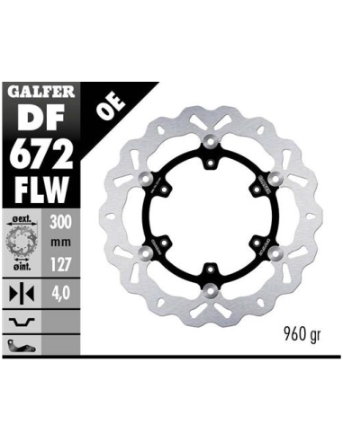 disco freno moto galfer wave flotante 300x4mm df67