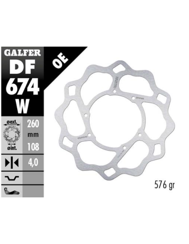disco freno moto galfer wave fijo 260x4mm df674w