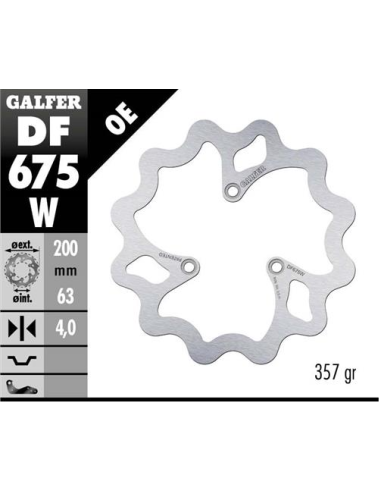disco freno moto galfer wave fijo 200x4mm df675w
