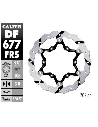 disco freno moto galfer wave flotante df677frs