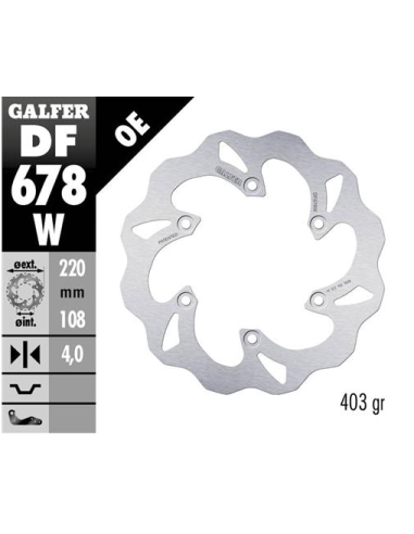 disco freno moto galfer wave fijo 220x4mm df678w