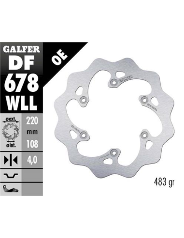 disco freno moto galder wave fijo solido df678wll