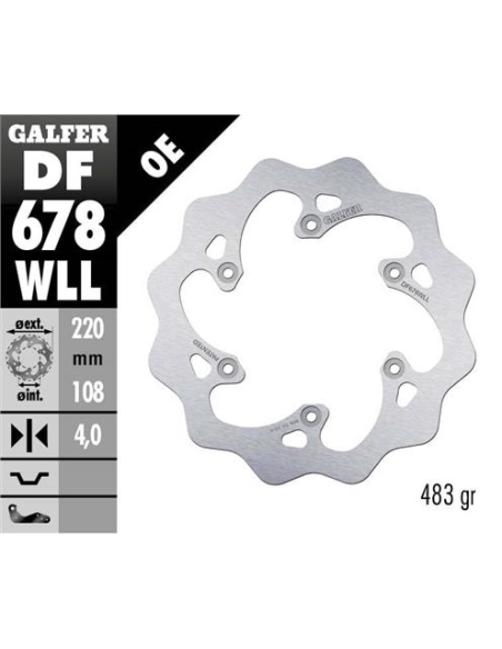 disco freno moto galder wave fijo solido df678wll