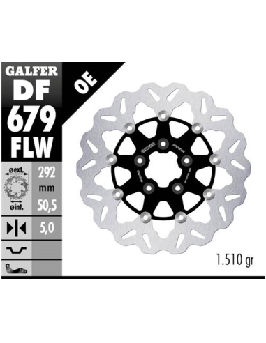 disco freno moto galfer wave flotante 292x5mm df67