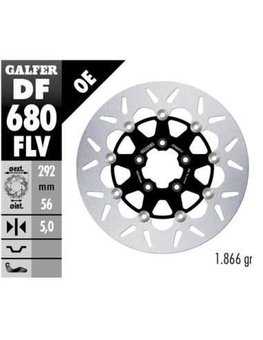 disco freno moto flotante galfer 292x5mm df680flv