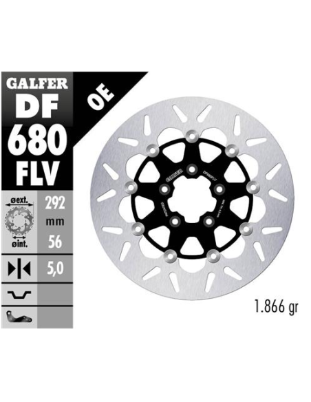 disco freno moto flotante galfer 292x5mm df680flv