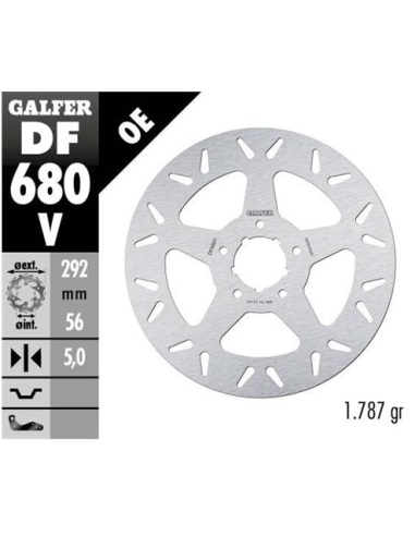 disco freno delantero redondo galfer df680v harley davidson 292x5 mm 5 tornillos