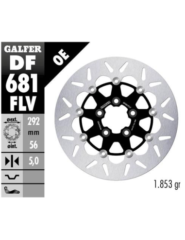 disco freno moto flotante galfer 292x5mm df681flv