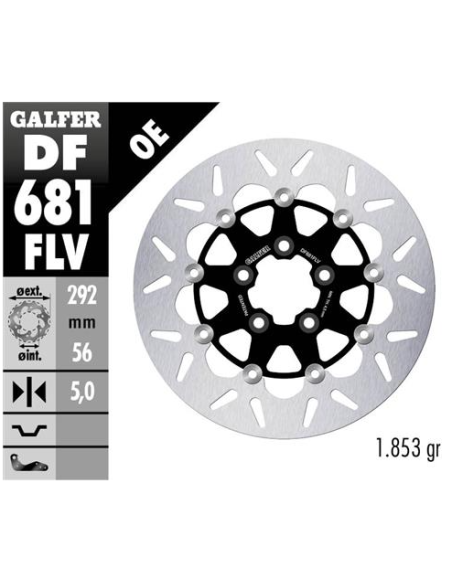 disco freno moto flotante galfer 292x5mm df681flv