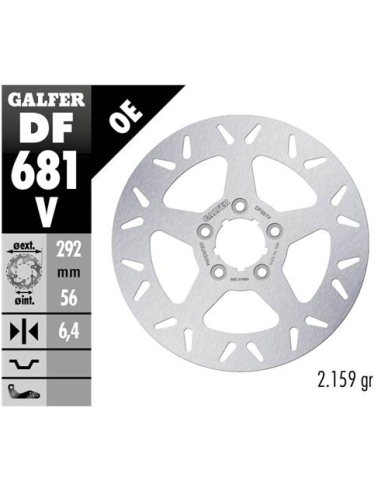 disco freno trasero galfer 292x6 5mm df681v harley davidson