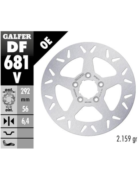 disco freno trasero galfer 292x6 5mm df681v harley davidson