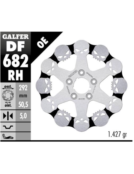 disco freno moto galfer skull design fijo df682rh