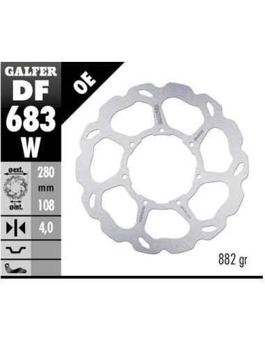 disco freno moto galfer wave fijo 279 5x4mm df683w